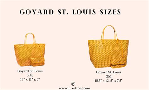 goyard louis pm size|goyard st louis size comparison.